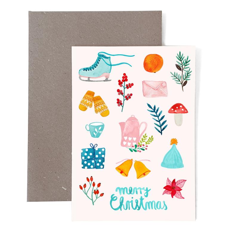 Weihnachtskarte *Merry Christmas* (Klappkarte)
