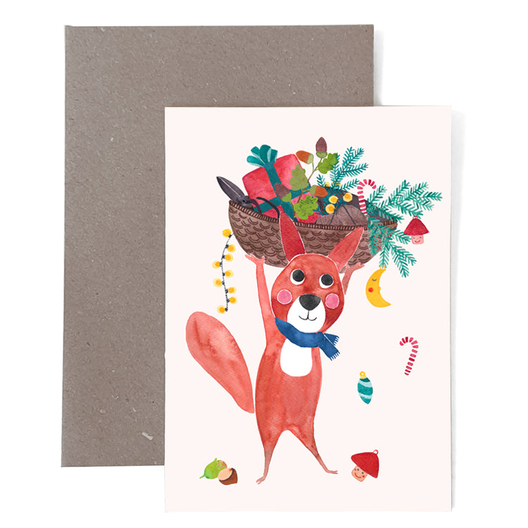Weihnachtskarte *Eichhörnchen* (Klappkarte)