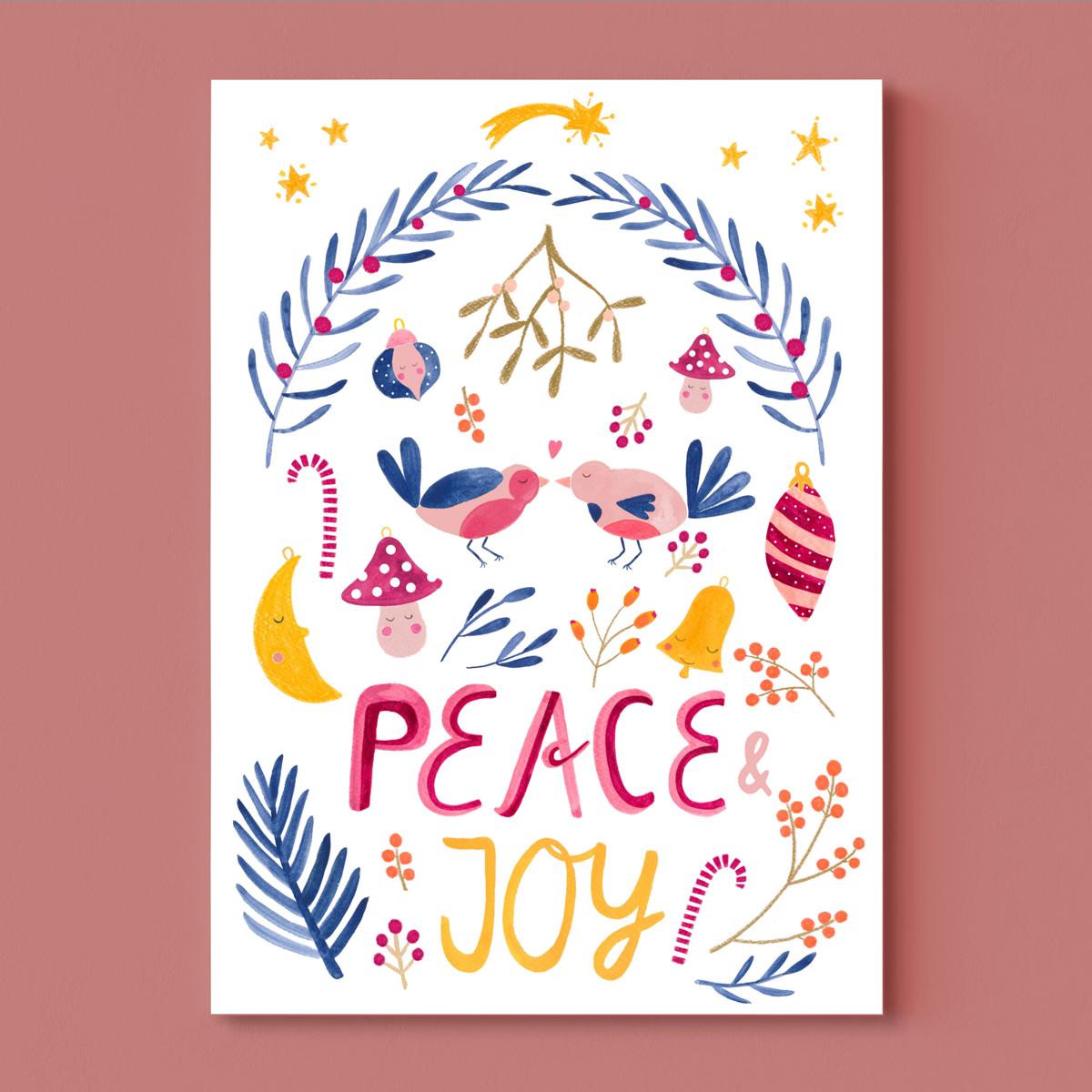 Weihnachtskarte *Peace and Joy*