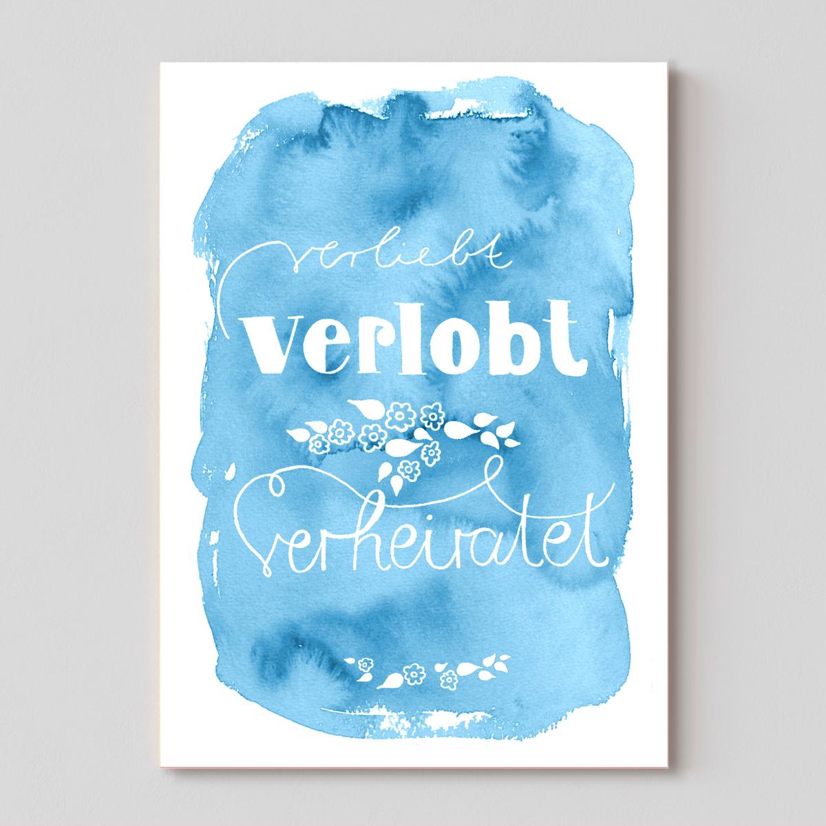 Hochzeitskarte *Verliebt verlobt verheiratet*
