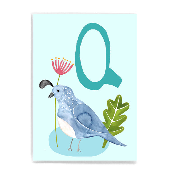 ABC Karte "Q for Quail“ (Tier ABC)