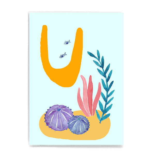 ABC Karte "U for Urchin“ 