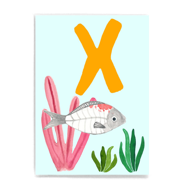 ABC Karte "X for X-Ray Fish (Tier ABC)