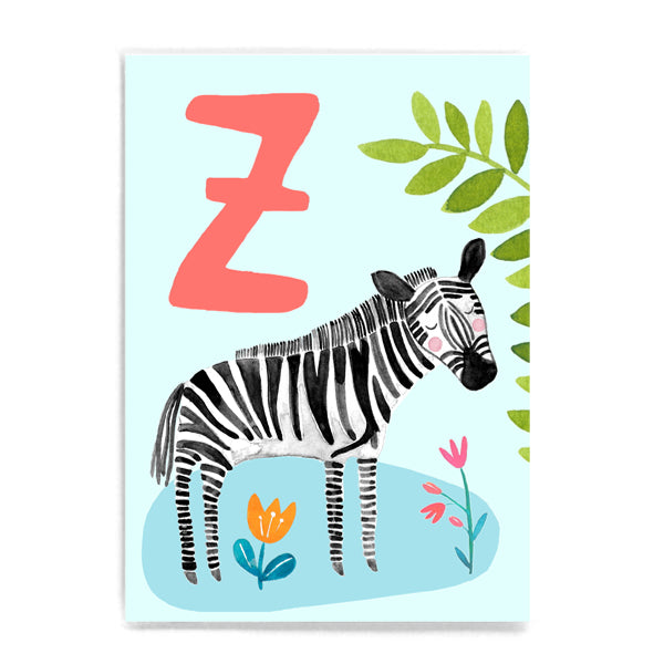 ABC Karte "Z wie Zebra“